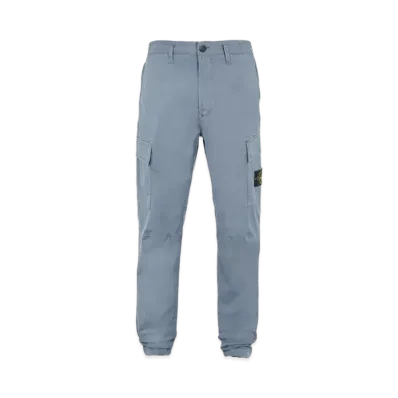 Stone Island 30510 STRETCH COTTON GABARDINE_REGULAR TAPERED FIT "Pastel Blue"