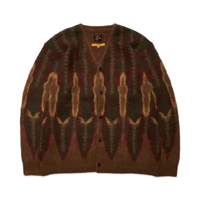 UNION X NEEDLES MOHAIR CARDIGAN PSYCHEDELIC "Brown"