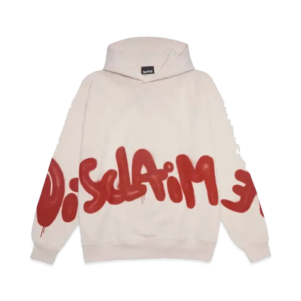 DISCLAIMER DIS MAGLIA UOMO CON CAPPUCCIO IN FEL "CREMA/ST.ROSSOINDIA"