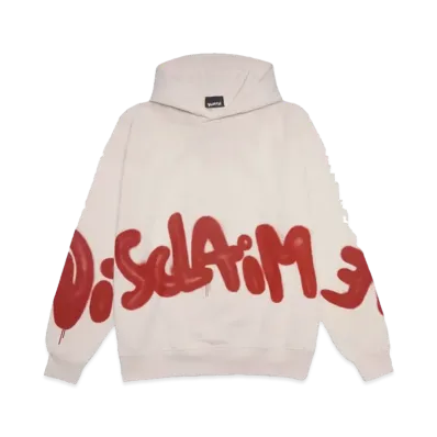 DISCLAIMER DIS MAGLIA UOMO CON CAPPUCCIO IN FEL "CREMA/ST.ROSSOINDIA"