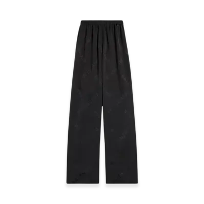 BALENCIAGA Women's Bal Diagonal Allover Fluid Tracksuit Pants "Black"