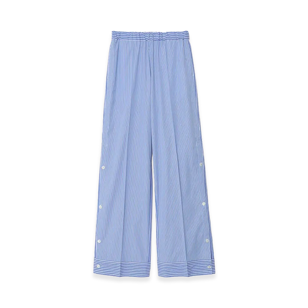 UNDERCOVER Cotton Polyester Broadcloth Wide Pants "Blue St"