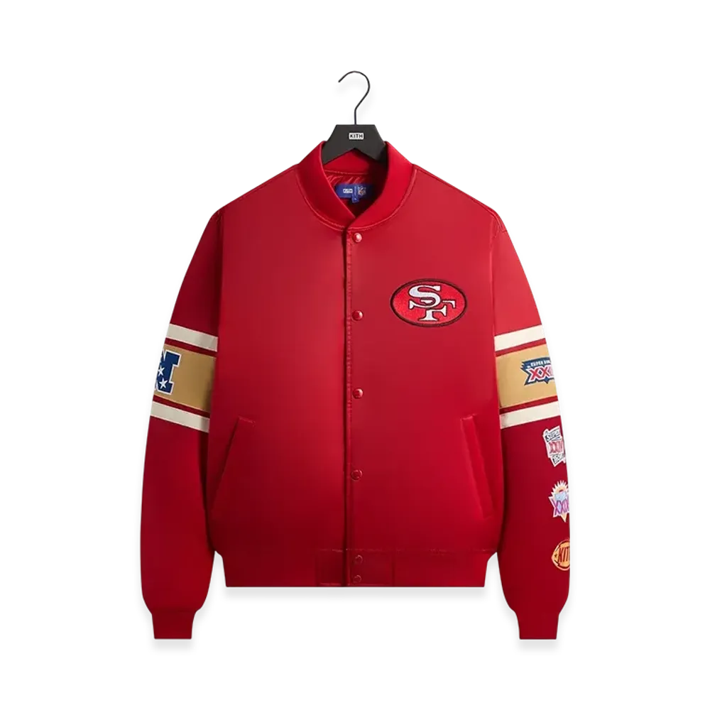 Kith x the NFL San Francisco 49ers Satin Bomber Jacket "Present"