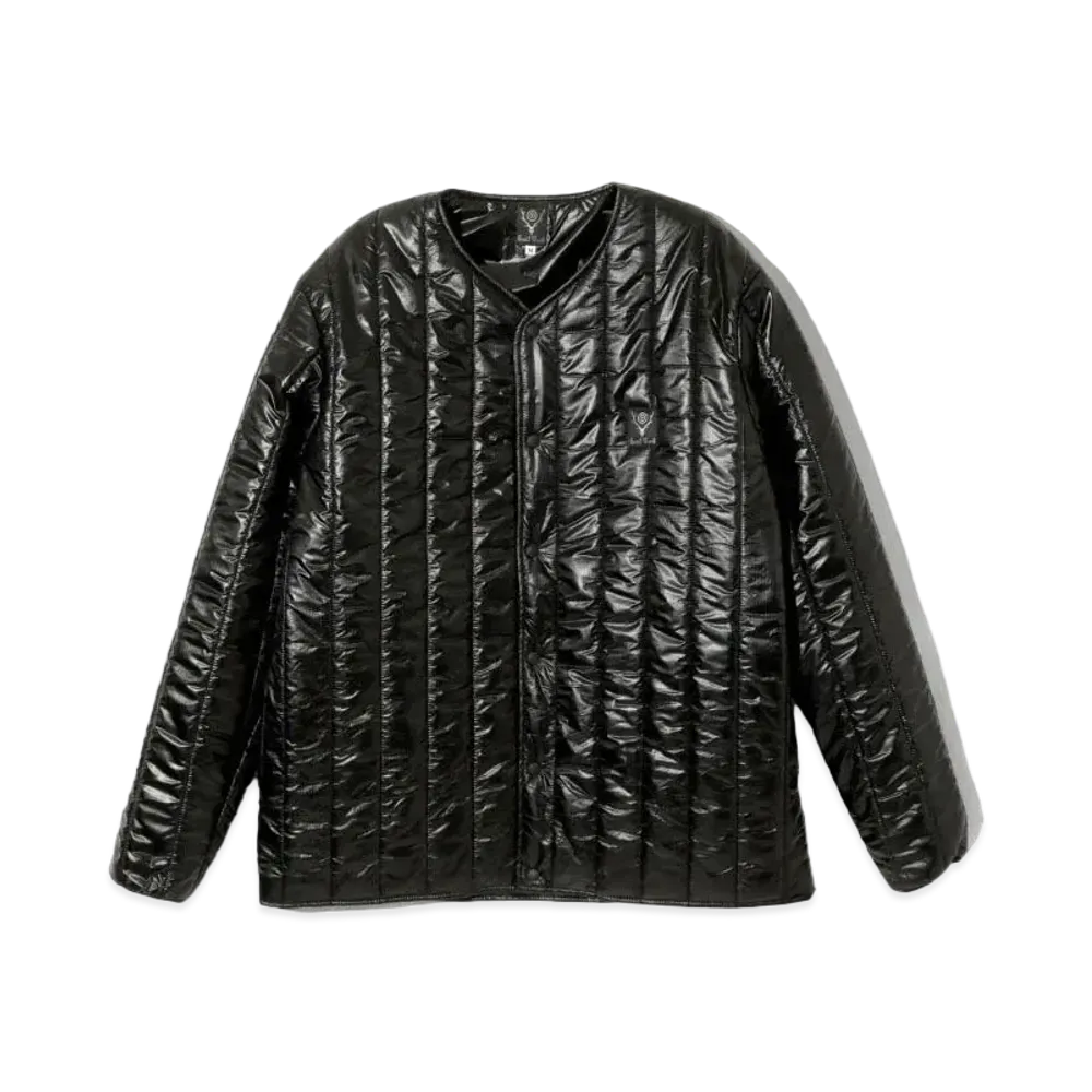 SOUTH2 WEST8 Quilted Crew Neck Cardigan "Black"