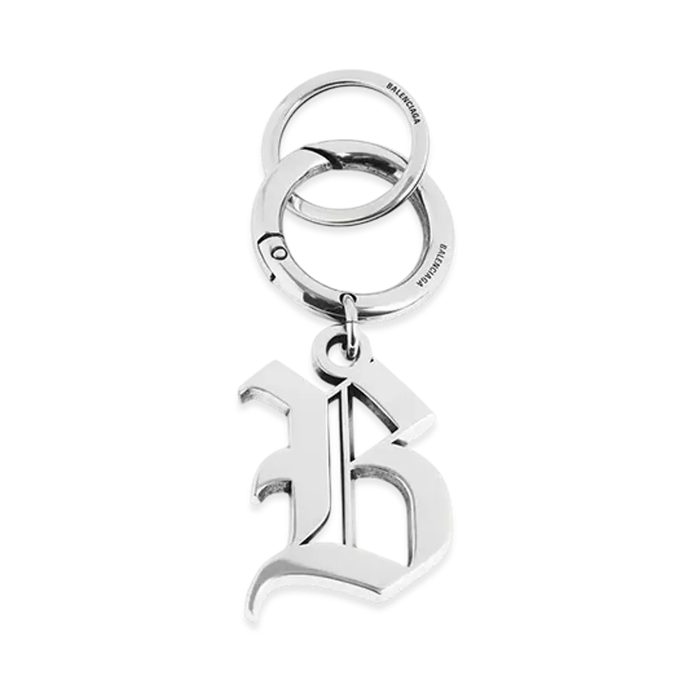 BALENCIAGA Melrose B Keyring "Antique Silver"
