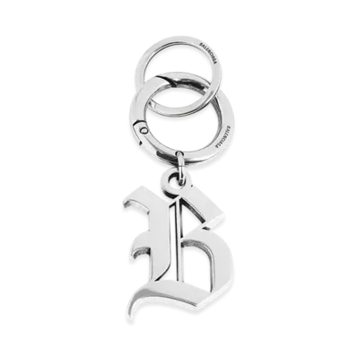 BALENCIAGA Melrose B Keyring "Antique Silver"