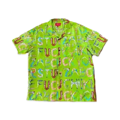 Supreme Alphabet Silk Shirt "Lime"