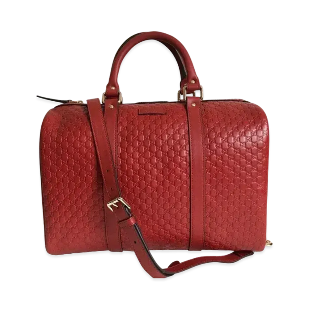 GUCCI Guccissima Leather Boston 2WAY Bag "Red"