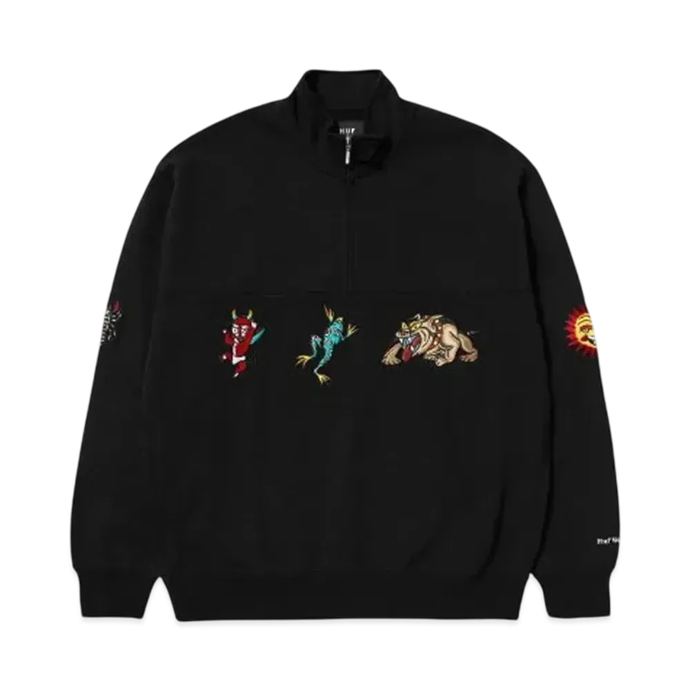 HUF Bledsoe Quarter Zip Fleece "Black"