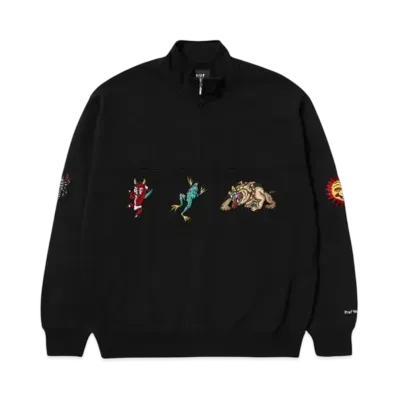 HUF Bledsoe Quarter Zip Fleece "Black"