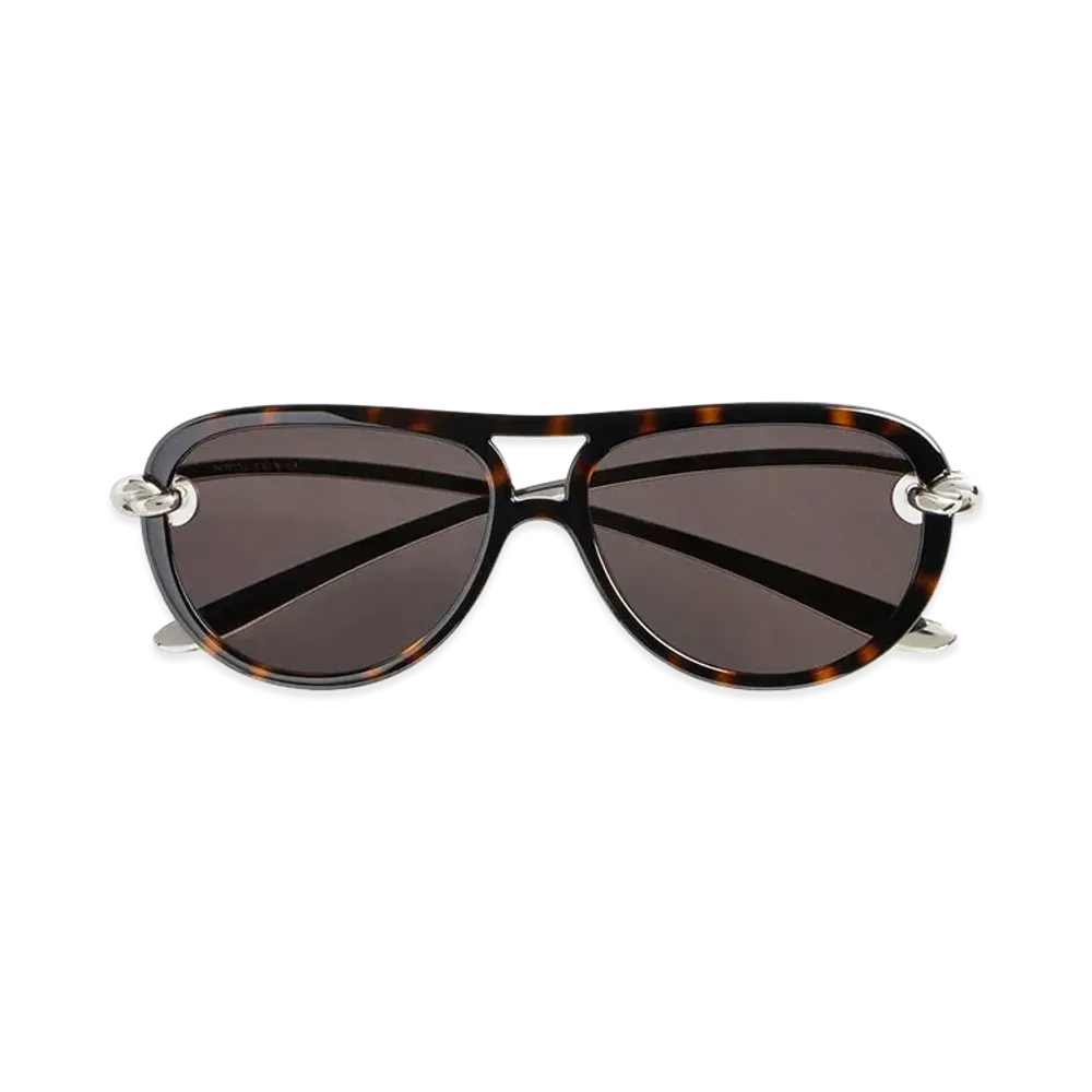 Bottega Veneta Knot Pilot Sunglasses "Havana/Grey"