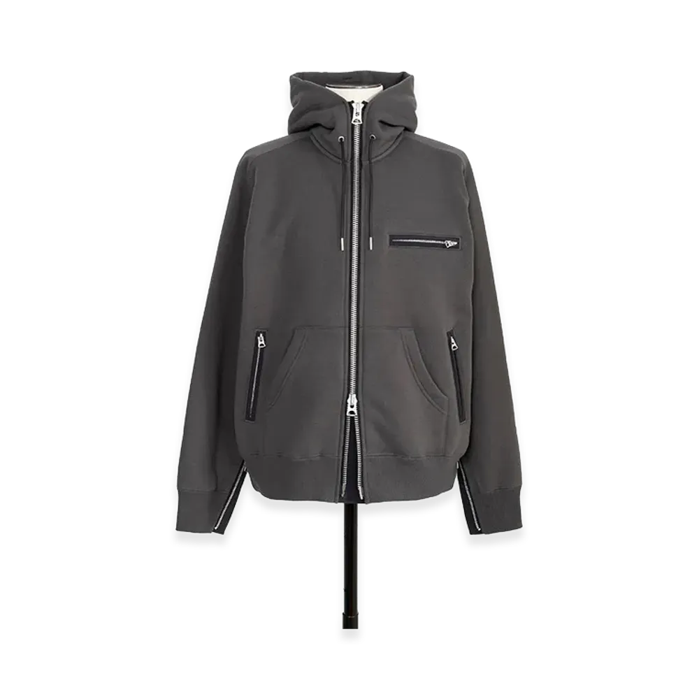 sacai Cotton Jersey Hoodie "Gray"