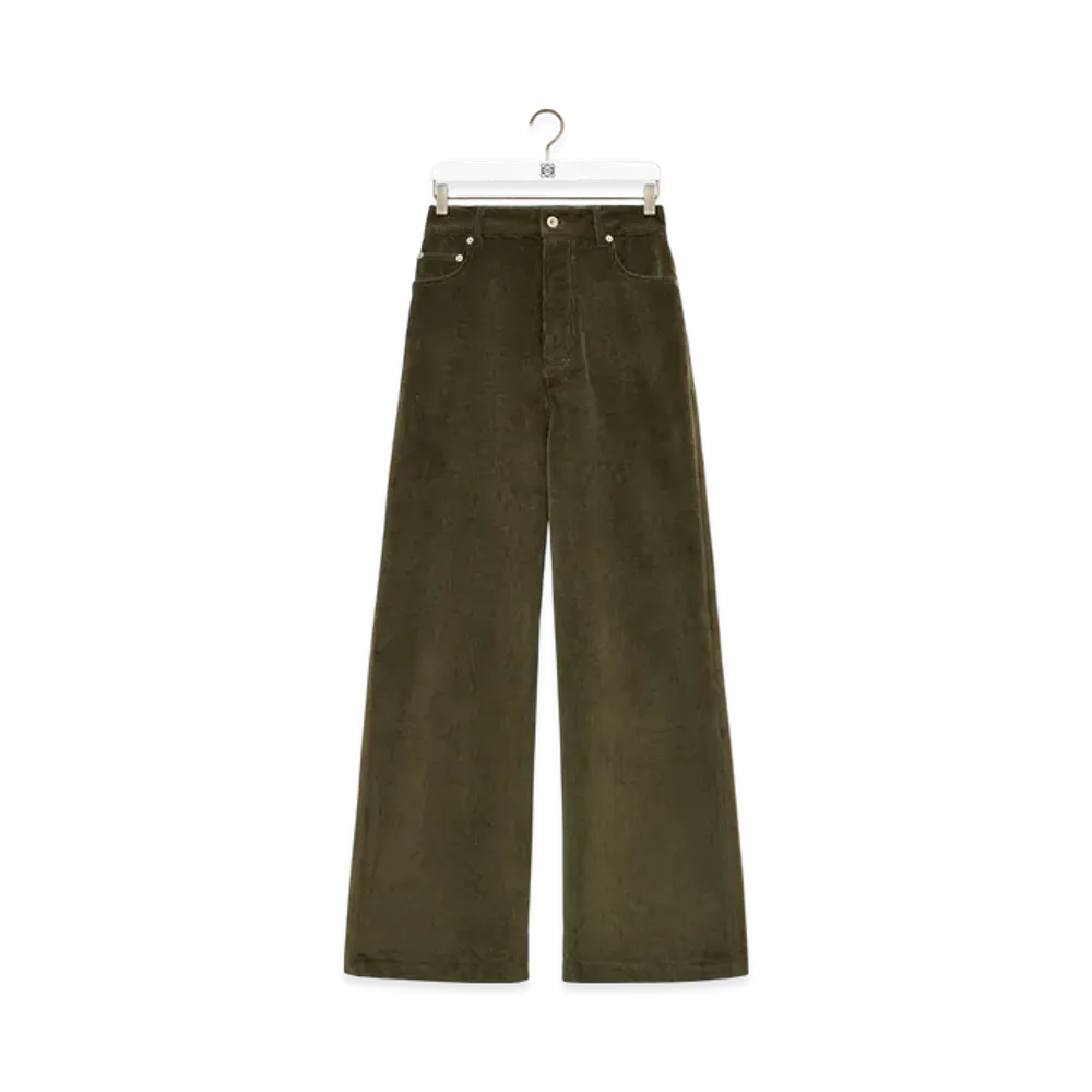 LOEWE High-Waist Trousers "Khaki Green"