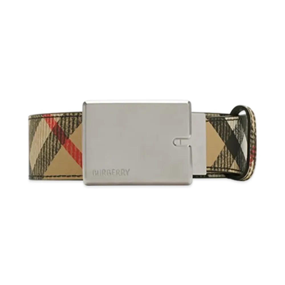 Burberry Reversible Check B-Cut Belt "Sand/Slate"