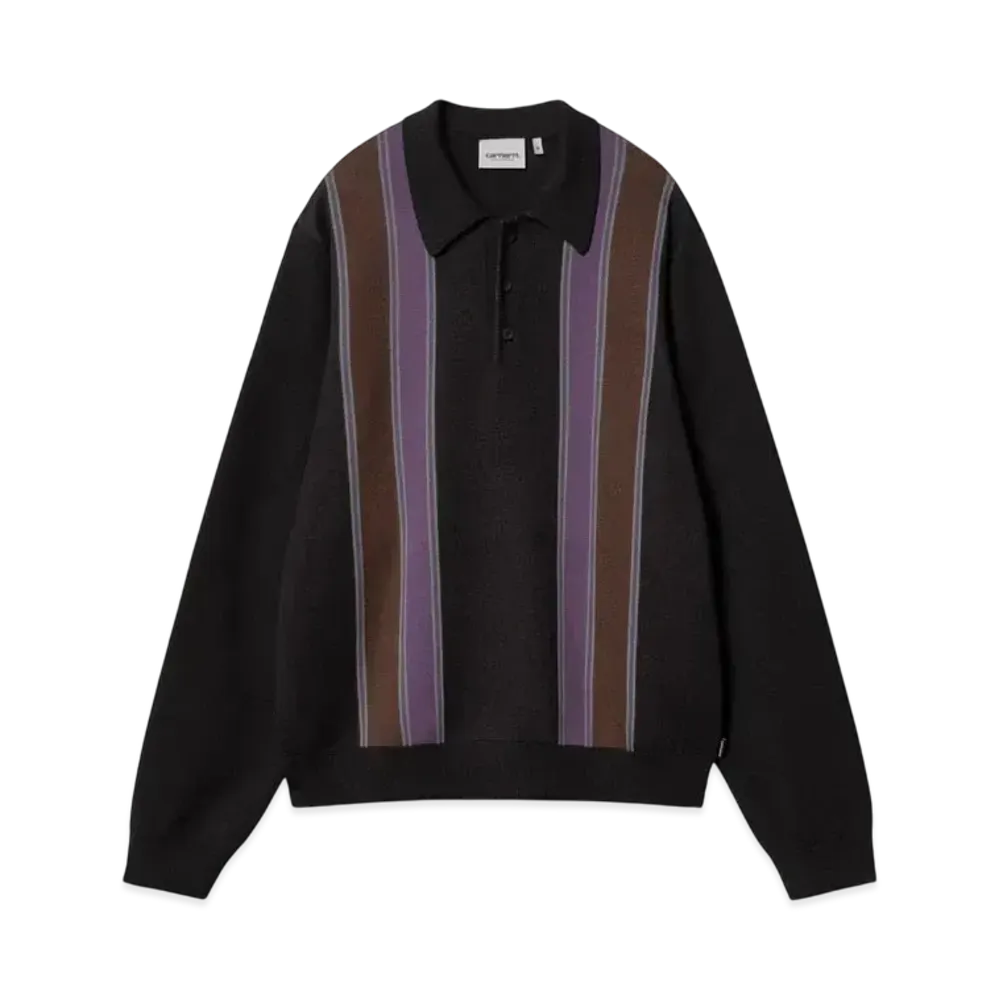 Carhartt WIP L/S Arlo Polo "Black / Kendricks Stripe Aura"