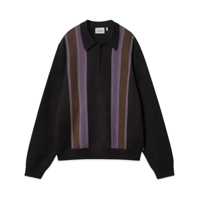 Carhartt WIP L/S Arlo Polo "Black / Kendricks Stripe Aura"