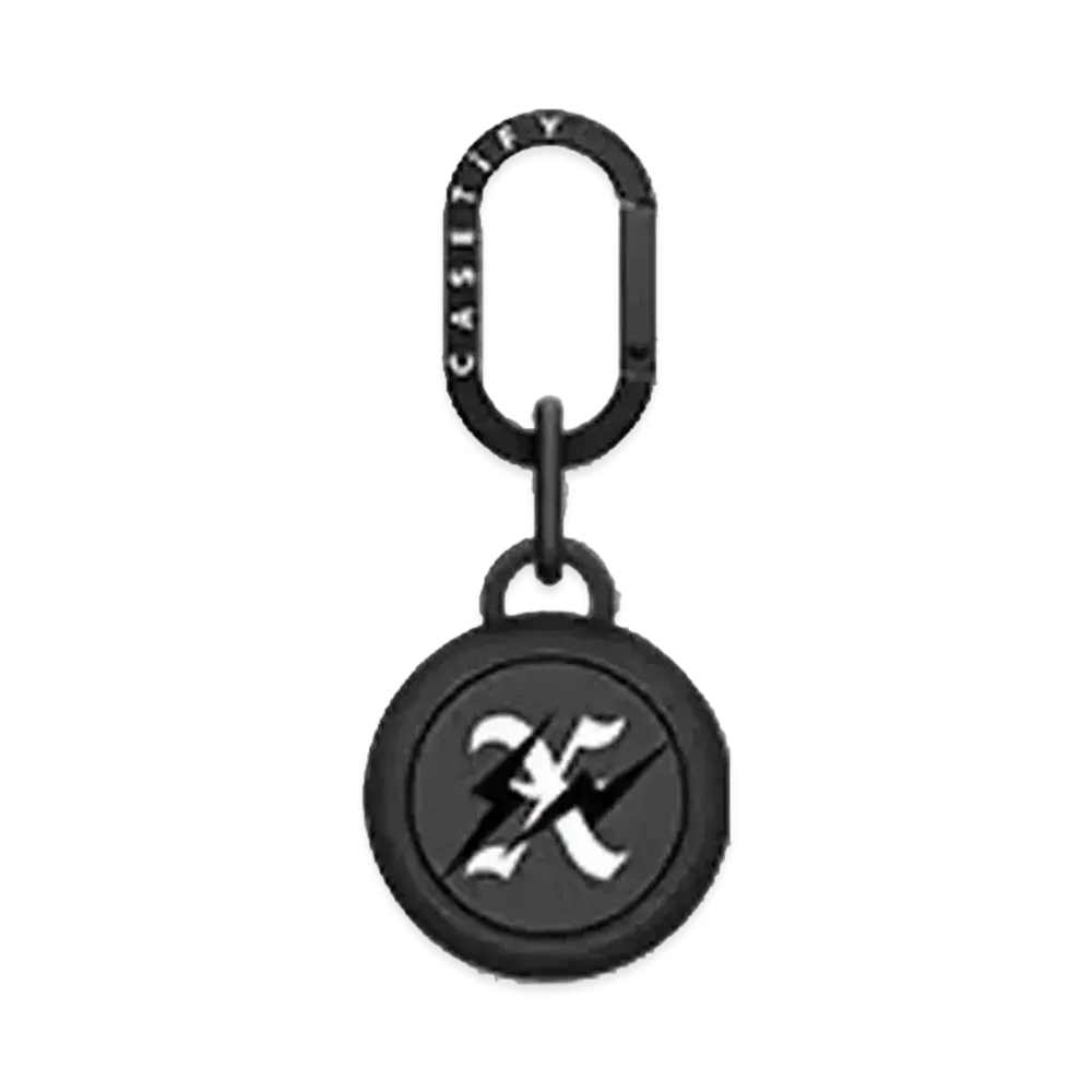 GOD SELECTION XXX x fragment design x CASETiFY 10th Logo Black AirTag Holder "Liquorice black"