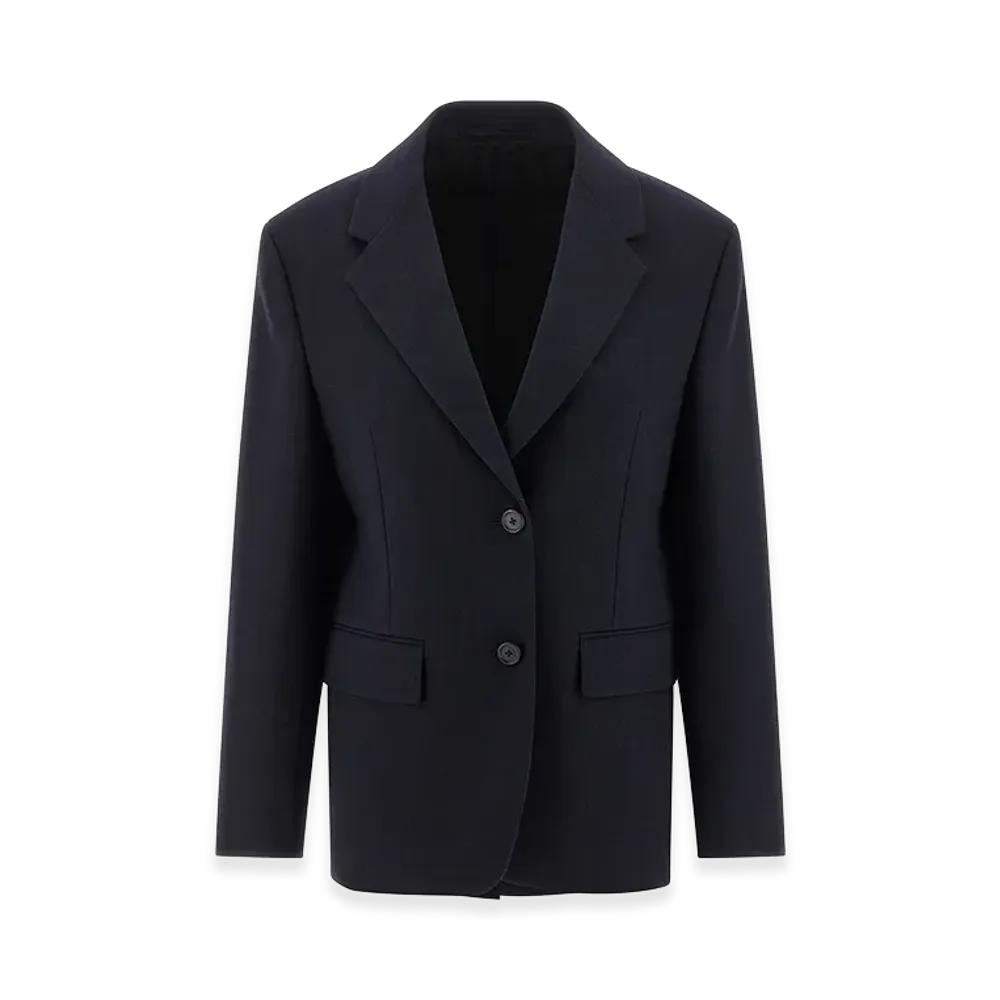 PRADA Women's Single-Breasted Wool Jacket "Blue"