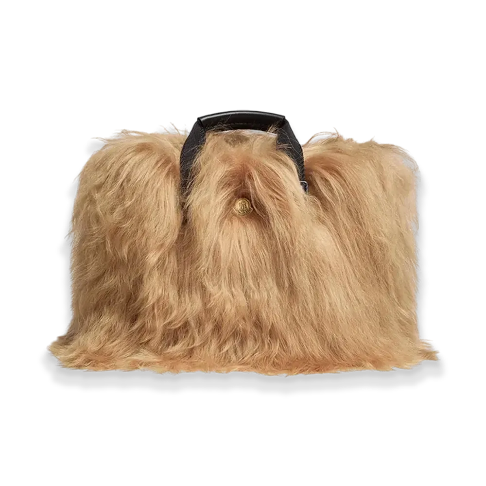MONCLER Micro Caradoc Shearling Tote Bag "Beige"