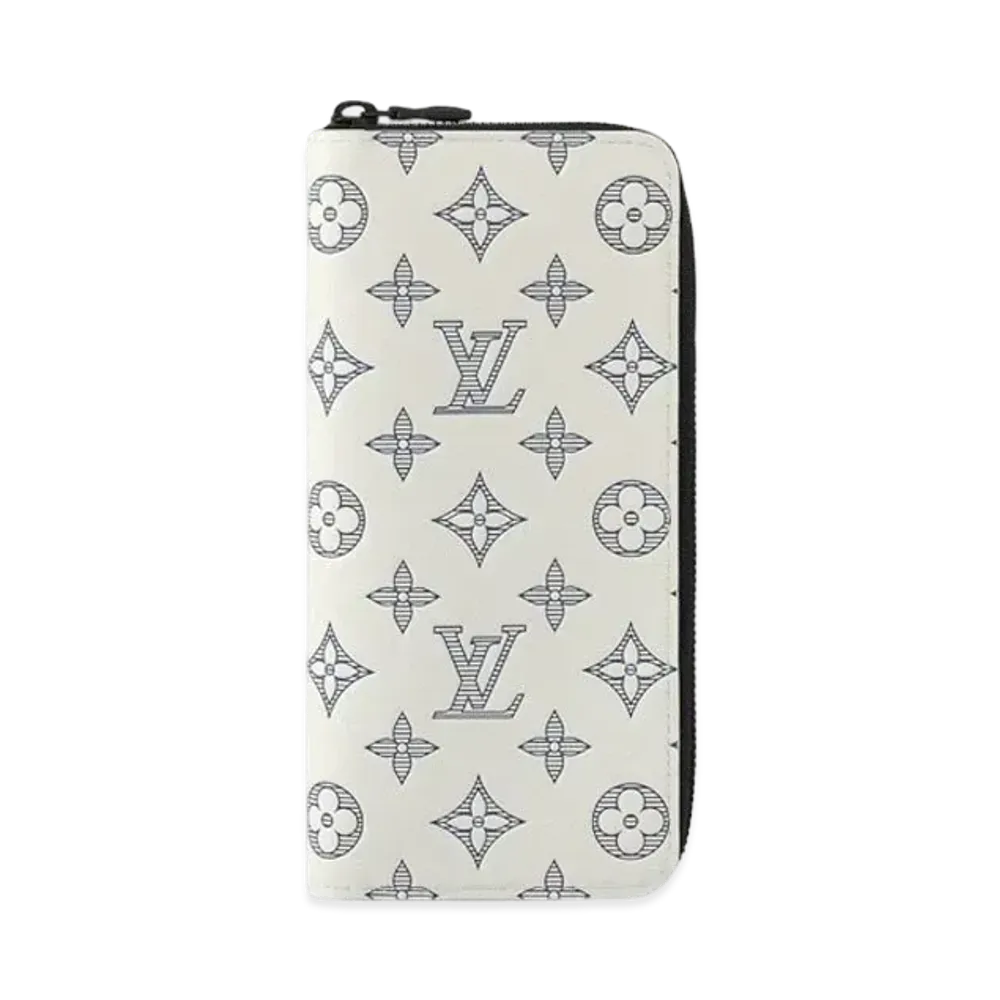 Louis Vuitton Zippy Vertical Wallet Monogram Shadow "Blanc"