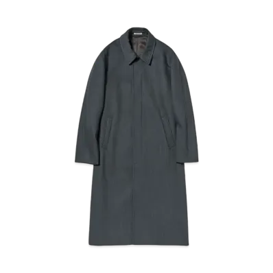 AURALEE Sponge Wool Twill Soutein Collar Coat "Top Charcoal"