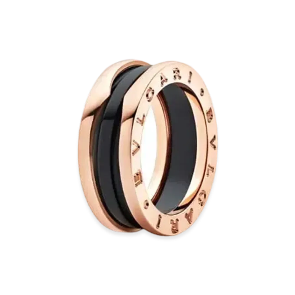BVLGARI B.Zero 1 Ring "Black/Pink Gold/Ceramic"