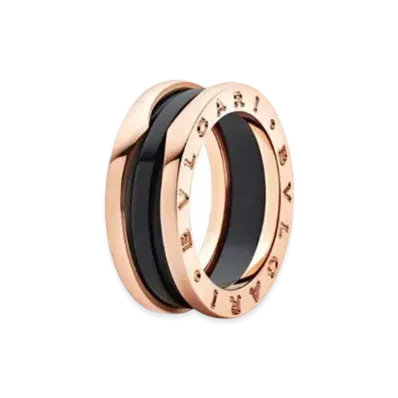 BVLGARI B.Zero 1 Ring "Black/Pink Gold/Ceramic"