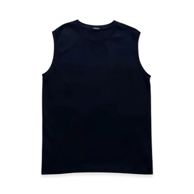 COMOLI Cotton Mesh Sleeveless "Black"