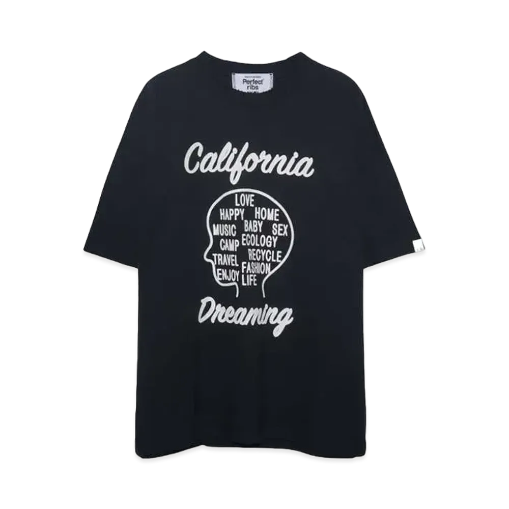 Perfect ribs (California Dreaming) Basic Short Sleeve T Shirts "Vintage Black"