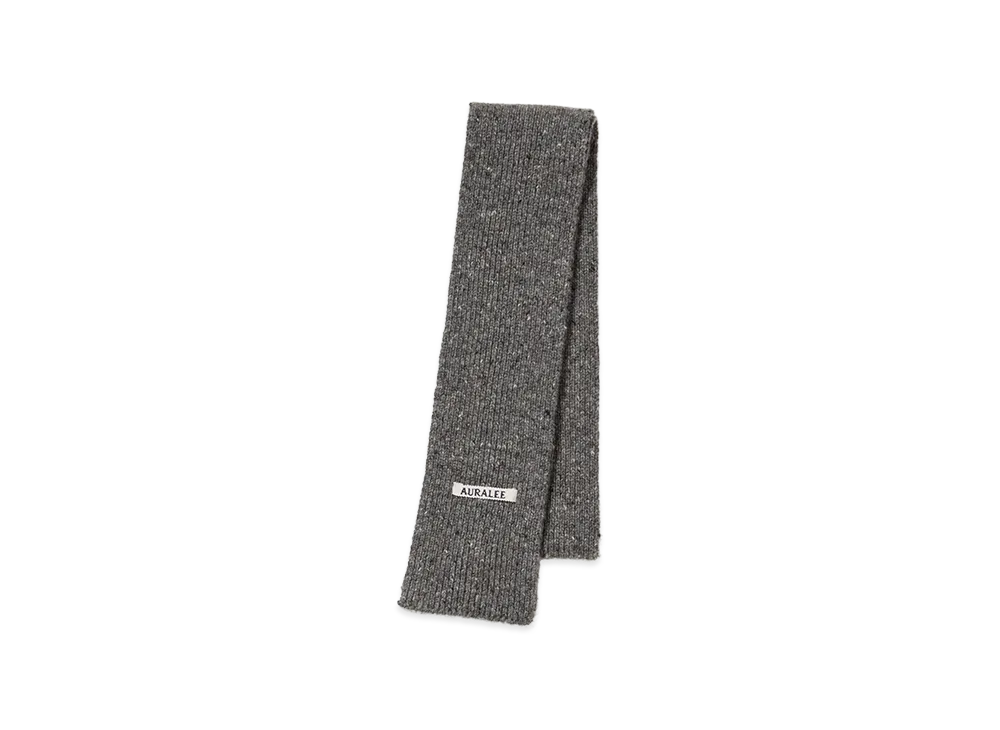 AURALEE Cashmere Nep Knit Stole "Mix Gray"