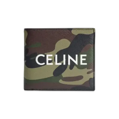 CELINE Bi-Fold Wallet With Coin In Calfskin "Khaki"