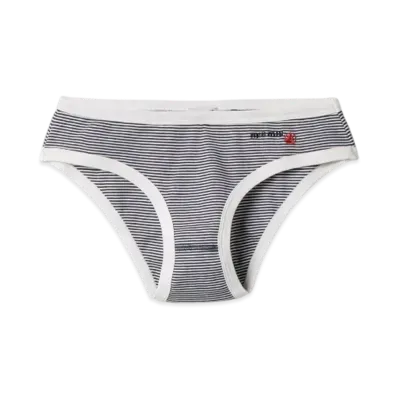 Petit Bateau x MIUMIU Women's Ribbed Jersey Briefs "White/Navy"