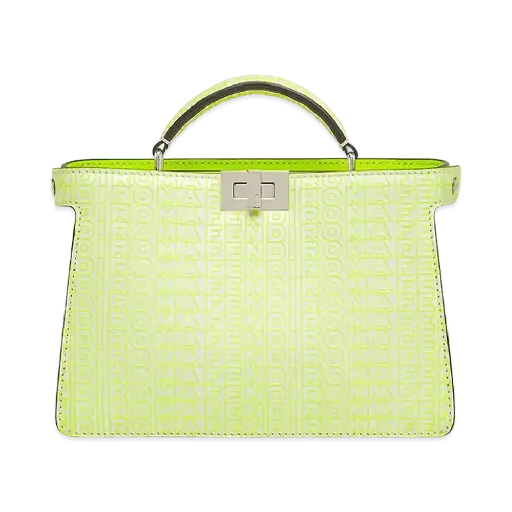 FENDI by MARC JACOBS Peekaboo ISeeU XCross Leather Bag "White/Neon Yellow"