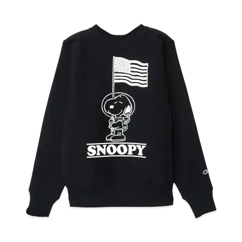 Champion x PEANUTS Reverse Weave Crew Neck Sweatshirt Made In USA "Black"