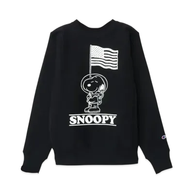 Champion x PEANUTS Reverse Weave Crew Neck Sweatshirt Made In USA "Black"