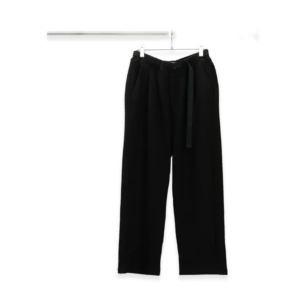 ANCELLM Woolcord Beltless Slacks "Black"