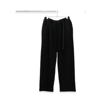 ANCELLM Woolcord Beltless Slacks "Black"