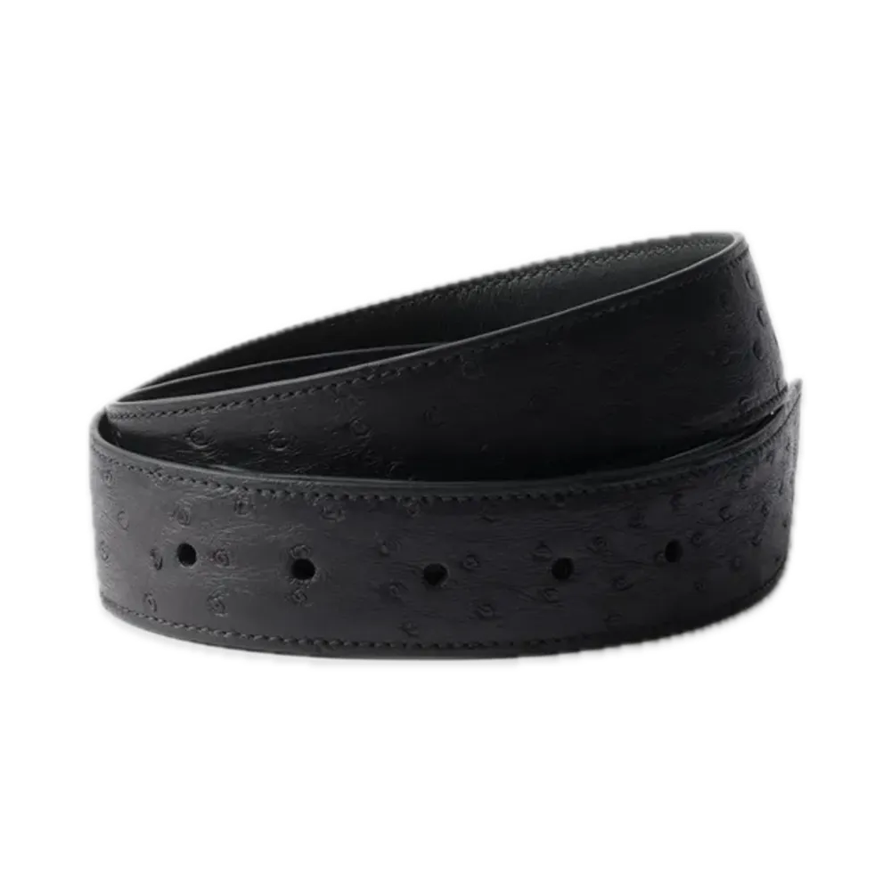 PRADA Ostrich Belt Strap "Black"