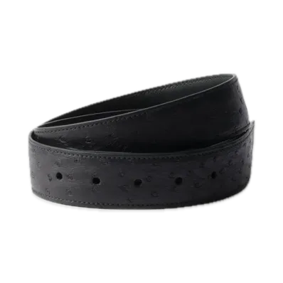 PRADA Ostrich Belt Strap "Black"
