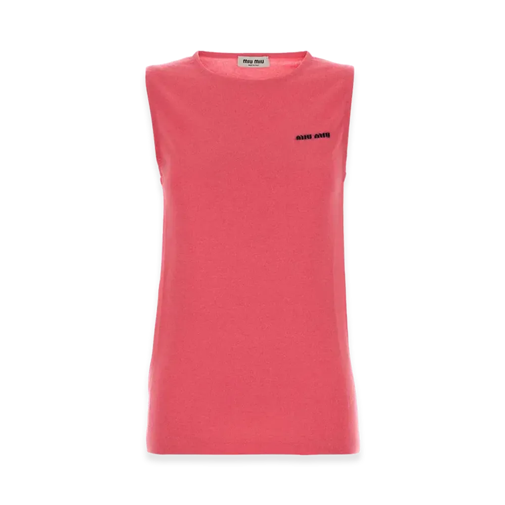 MIU MIU Women's Fluo Cashmere Blend Vest "Pink"