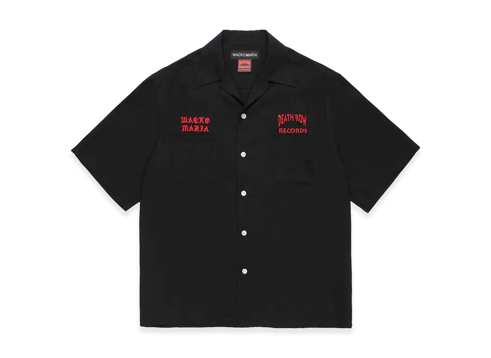 WACKO MARIA x Death Row Records 50's Open Collar Shirt "Black/Red"