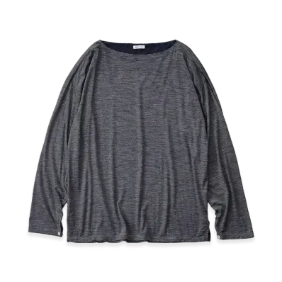 NICENESS R.Melvin Stripe Wool Long Sleeve T-Shirt "Gray"