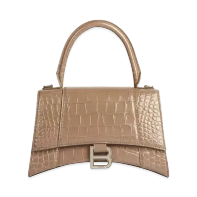 BALENCIAGA Women's Hourglass Small Top Handle Bag "Mink"