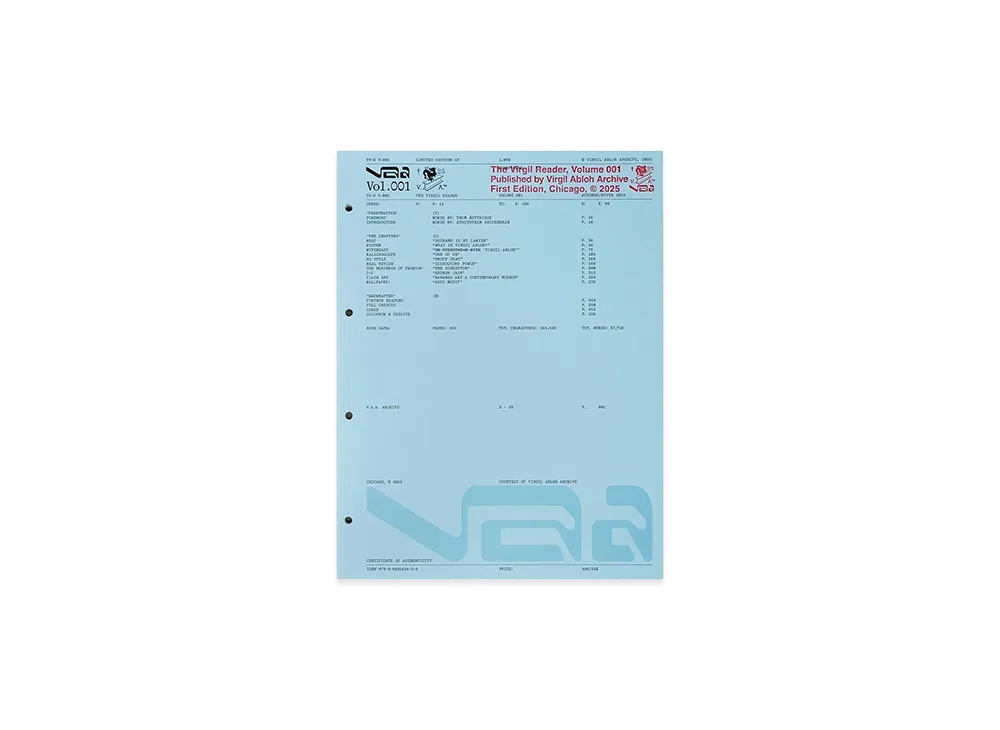 FRAGMENT x Virgil Abloh Archive (V.A.A) The Virgil Reader, Volume 001 "Blue"