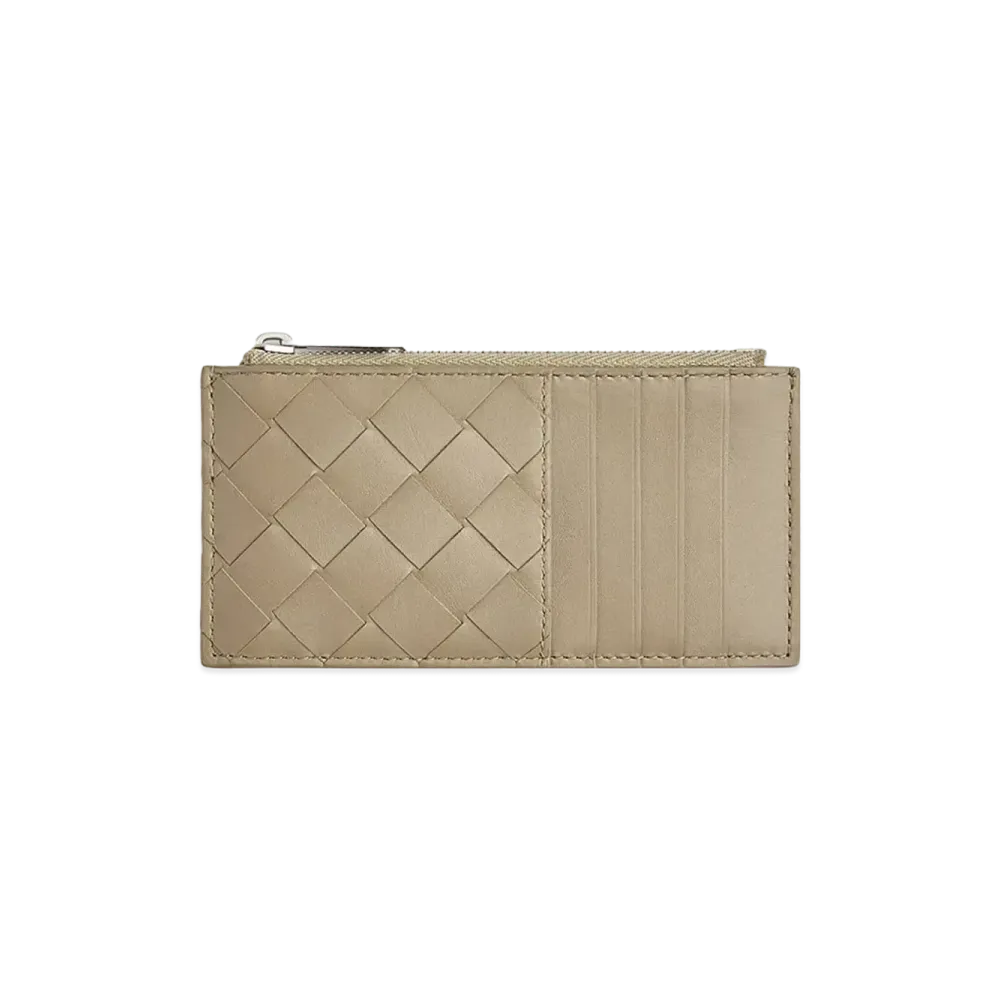 Bottega Veneta Zipped Card Holder "Taupe"