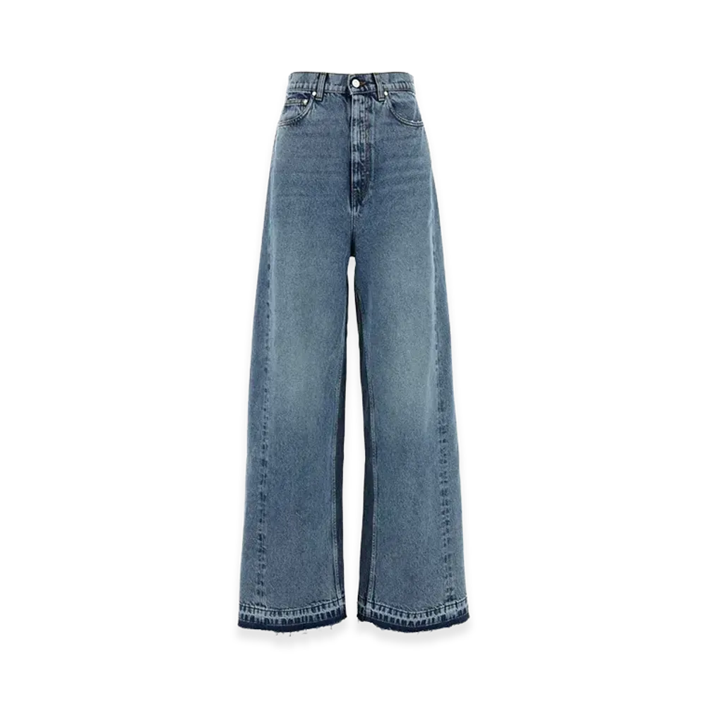 STELLA McCARTNEY Women's Wide-Leg Jeans With Contrasting Panels "Lightblue"