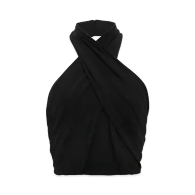 Saint Laurent Women's Halter Top in Stretch Jersey "Black"