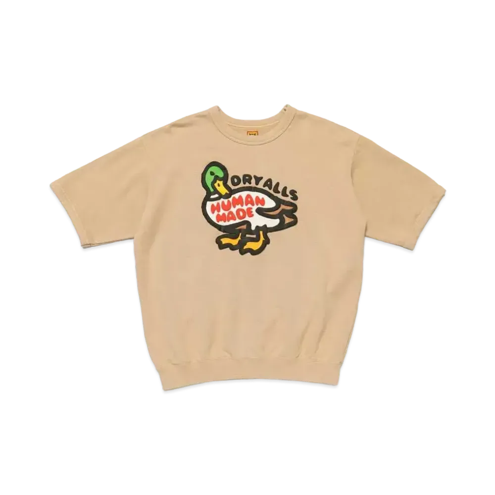 HUMAN MADE SHORT SLEEVE SWEATSHIRT "Tan"