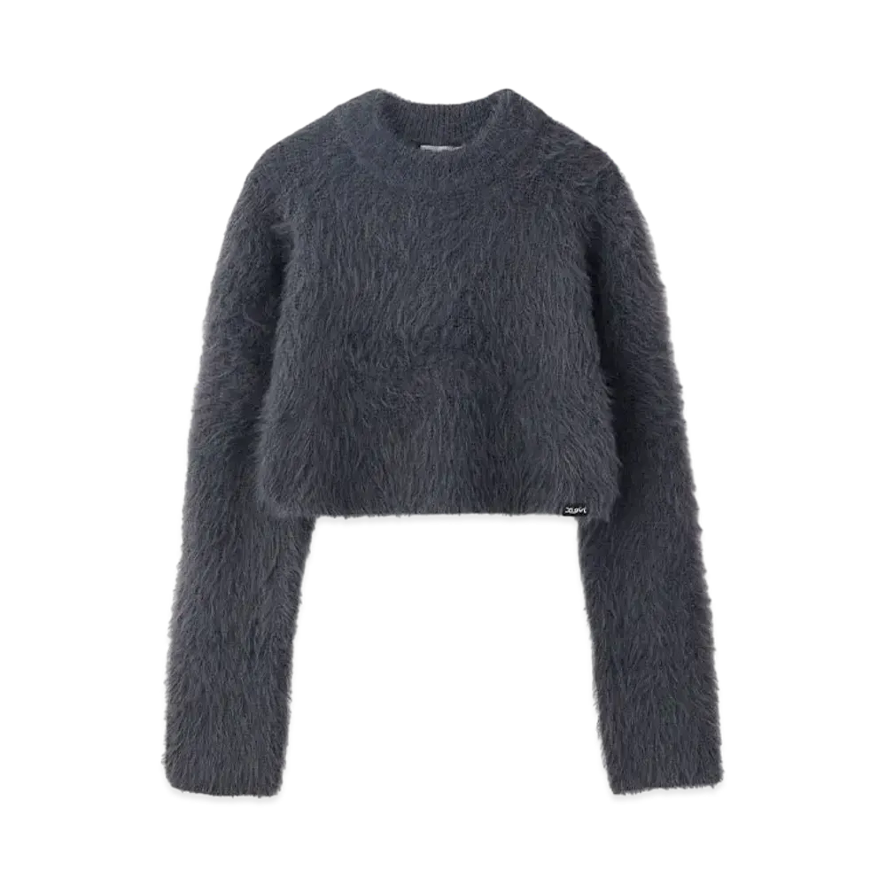 X-Girl High Neck X-Girl Compact Knit Top "Charcoal"