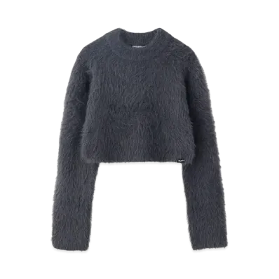 X-Girl High Neck X-Girl Compact Knit Top "Charcoal"